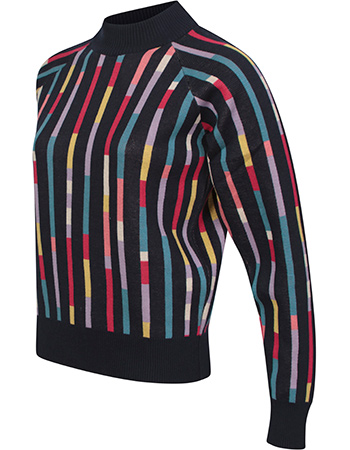 Trui Susan Streamers Navy detail