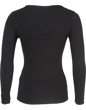 Longsleeve Bamboe Original Zwart detail