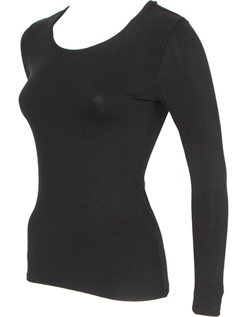 Longsleeve Bamboe Original Zwart detail