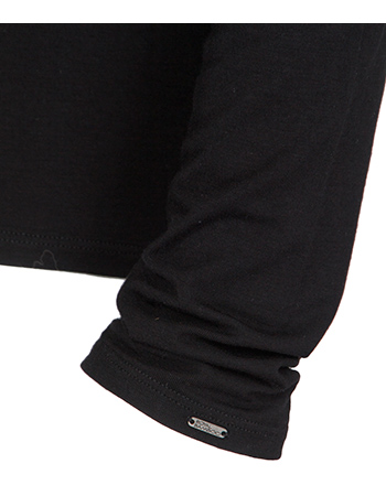 Longsleeve Bamboe Vintage Vleermuismouw Zwart detail