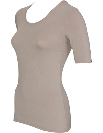 T&#8209;shirt Bamboe Orginal Taupe detail