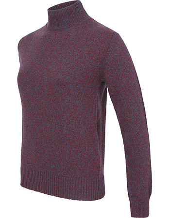 Trui Ada Recycled Cashmere Moulinè Blue Rubino detail