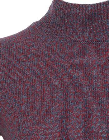 Trui Ada Recycled Cashmere Moulinè Blue Rubino detail