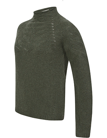 Trui Corinna Recycled Wol Corinna Green Foresta detail