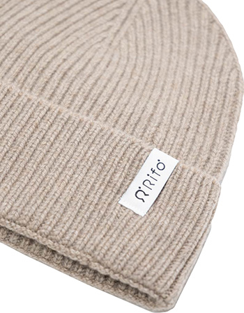 Beanie Marcello Recycled Cashmere Beige Sabbia detail