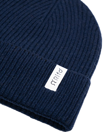 Beanie Marcello Recycled Cashmere Blue Mora detail