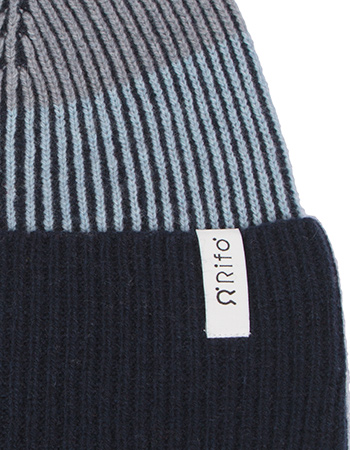 Beanie Vanda Recycled Cashmere Blue Alabastro detail