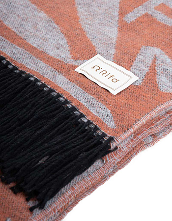 Plaid Gerecycled Katoen Lilac Brick detail