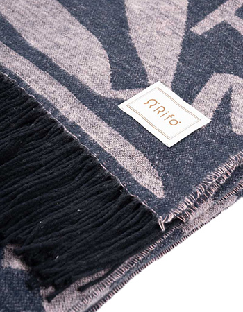 Plaid Gerecycled Katoen Pale Rose Blue detail