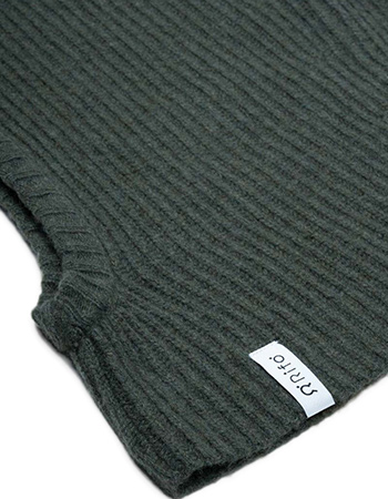 Balaclava Marika Gerecycled Kasjmier Groen detail