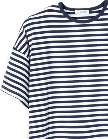 Shirt Sienna Gerecycled Stripe Blue White detail