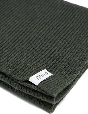 Shawl Fedrica Recycled Cashmere Green Foresta detail