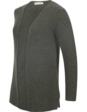 Vest Gioia Gerecycled Wol Green Foresta detail