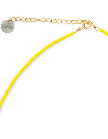 Ketting Morse Code Wild at Heart Geel detail