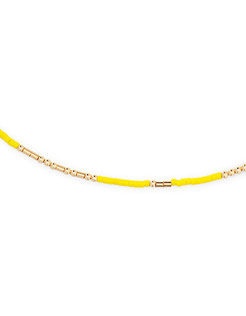 Ketting Morse Code Wild at Heart Geel detail