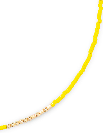 Ketting Morse Code Wild at Heart Geel detail