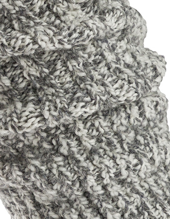 Wollen Beenwarmers Grijs Bubble Gum detail