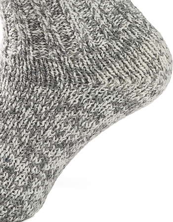 Sokken Bio Wol Kuithoogte Grijs Bubble Gum detail