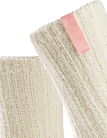 Slaapsokken Bio Wol Off White Pink detail