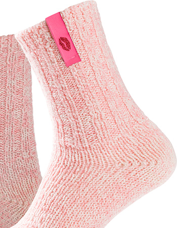 Sokken Eco Wol Kuit Lipstick Kiss Roze detail