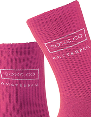 Sokken Sport Bio Katoen Kuithoogte Bubble Gum detail