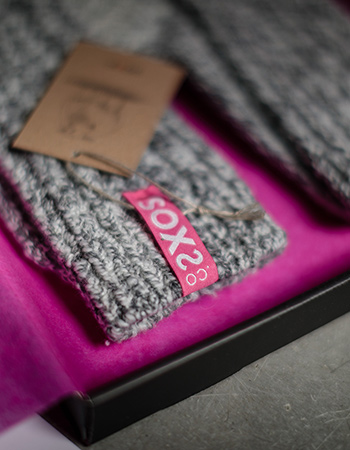 Sokken Eco Wol Knie Hoogte Bubble Gum detail