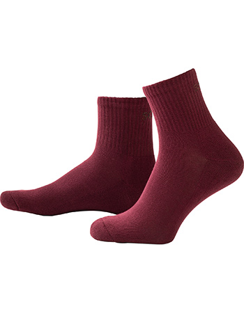 Sokken Bio Katoen Pilates Antislip Enkelhoogte Bordeaux