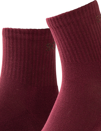 Sokken Bio Katoen Pilates Antislip Enkelhoogte Bordeaux detail