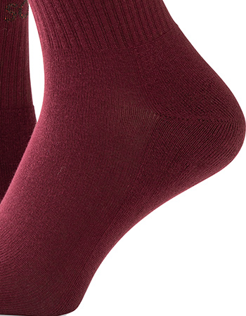 Sokken Bio Katoen Pilates Antislip Enkelhoogte Bordeaux detail