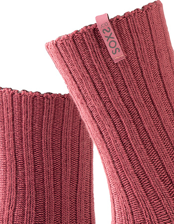 Sokken Eco Wol Kuithoogte StreetWear Bordeaux Maroon Mist detail