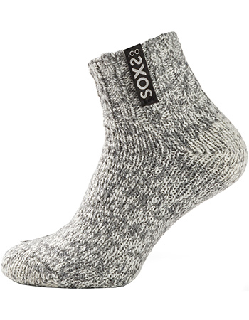 Sokken Sustainable Bio Wol Enkel Grijs Black Onyx detail