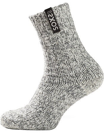 Sokken Sustainable Bio Wol Kuit Grijs Black Onyx detail