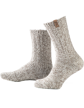 Sokken Bio Wol Medium Teckel Beige