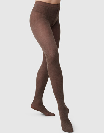 Panty Ylva Organic Wol Fishbone Mid Brown detail