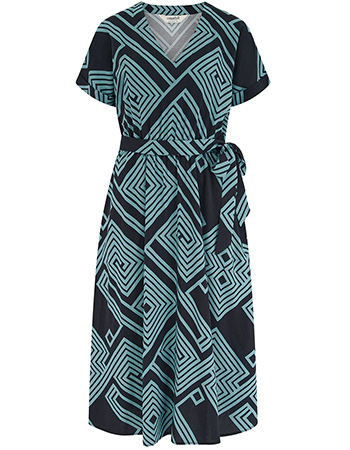 Jurk Bethan Geometric Lines Green