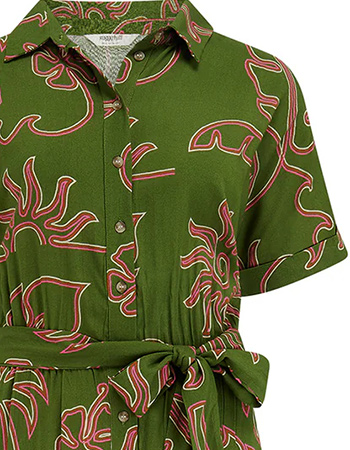 Jurk Leigh Tropical Line Khaki detail