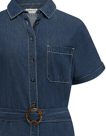 Jurk Lourdes Deep Blue Denim detail