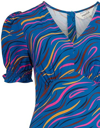 Jurk Maryjane Jazz Waves Bright Navy detail