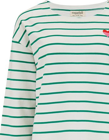 Longsleeve Celine Breton White Green detail