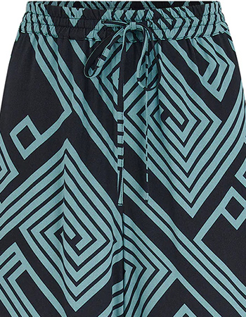 Pantalon Cropped Ameera Geometrics Lines Black Green detail