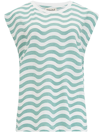 T&#8209;shirt Chrissy Relaxed Off white Sea Green