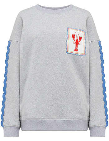 Trui Eadie Sweat Marl Lobster Grey