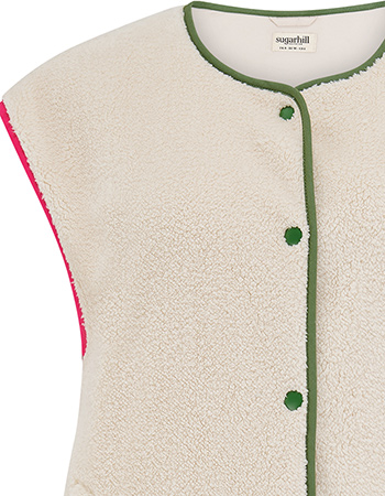 Gilet Sophie Fleece Oatmeal detail