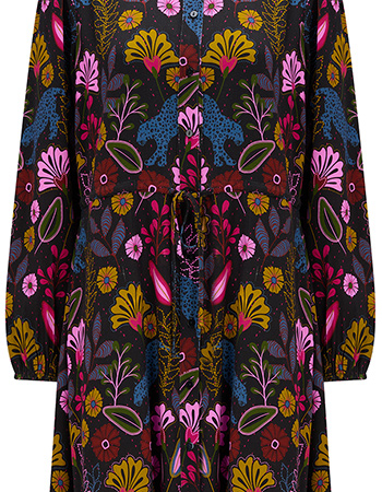 Maxi Jurk Dotti Jungle Panther Black detail