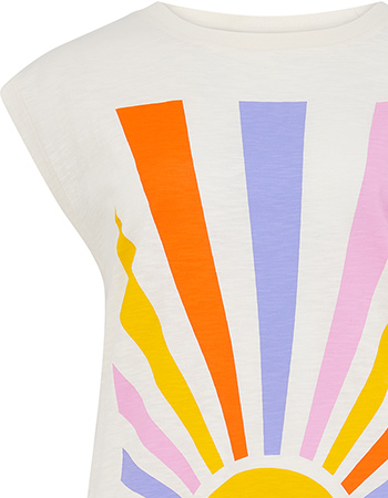 T‑shirt Chrissy Rainbow Rays White detail