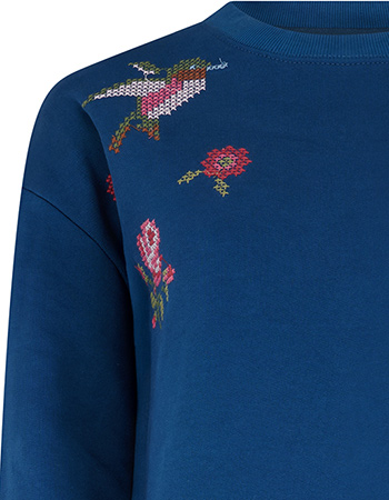 Sweater Noah Hummingbird Teal detail