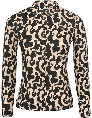 Blouse Wall Print Zwart