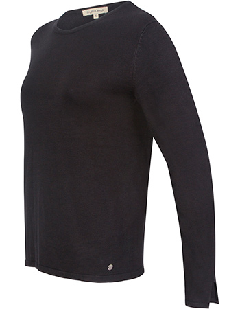 Trui Fine Round Necline Negro detail