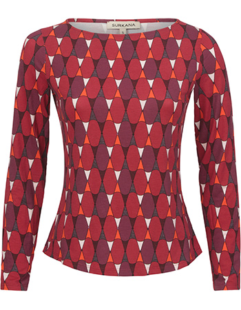Longsleeve Wabio Boat Neck Red