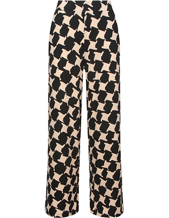 Pantalon Como Geo Soft Wide  Zwart